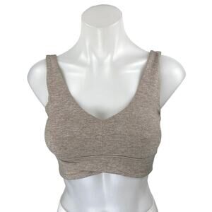 Carbon38 Pink Nude Heather Sleeveless V Neck Yoga Athletic Sports Bra Crop Top S